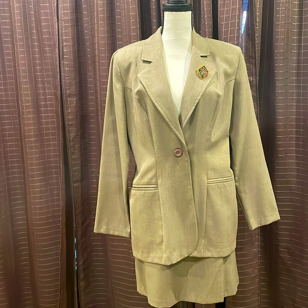 Olive green suit